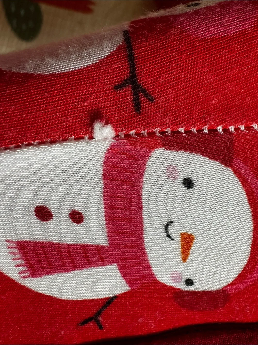 Little Sleepies Red Holiday Snowman Zippy